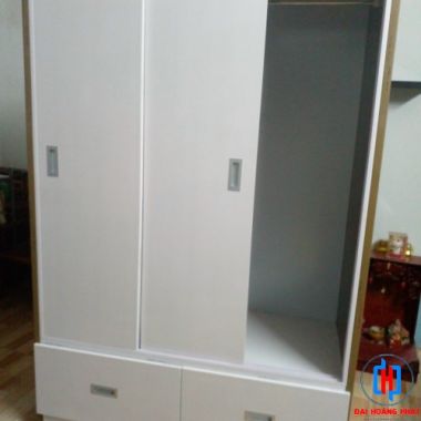 Tủ Nhựa 3 Cánh Cửa Lùa Trắng TAL52