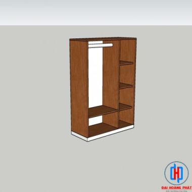 Tủ 2 Cánh Lùa Nhựa Trắng - Vân Gỗ