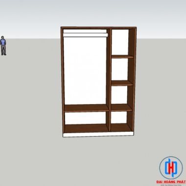 Tủ 2 Cánh Lùa Nhựa Trắng - Vân Gỗ