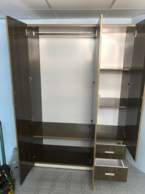Tủ Quần Áo Nhựa Vân Gỗ Nâu 3 Cánh TA33