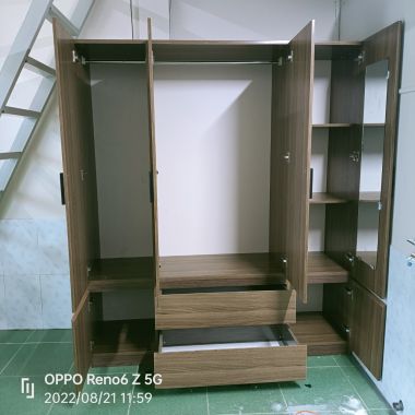 Tủ Nhựa 4 Cánh Vân Gỗ TAE09