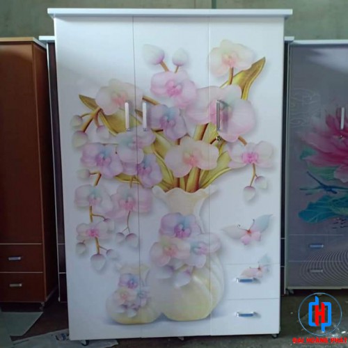 TỦ NHỰA 3D 3 CÁNH HÌNH HOA 3D4133