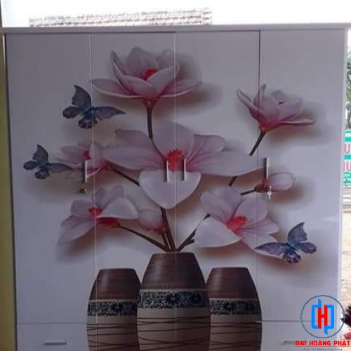 TỦ NHỰA 3D 4 CÁNH HÌNH HOA 3D402