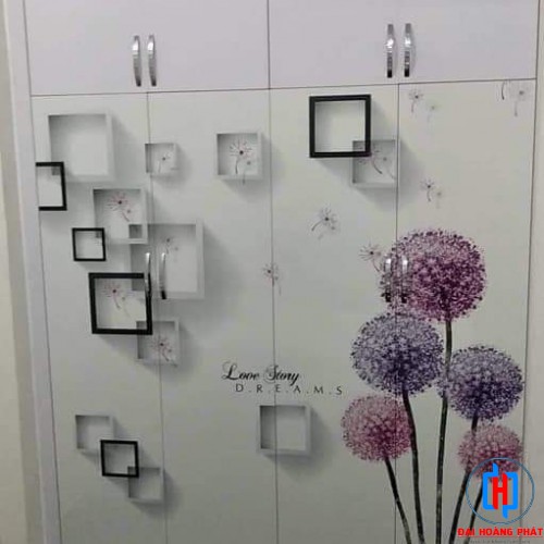 TỦ NHỰA 3D 4 CÁNH HÌNH HOA 3D406