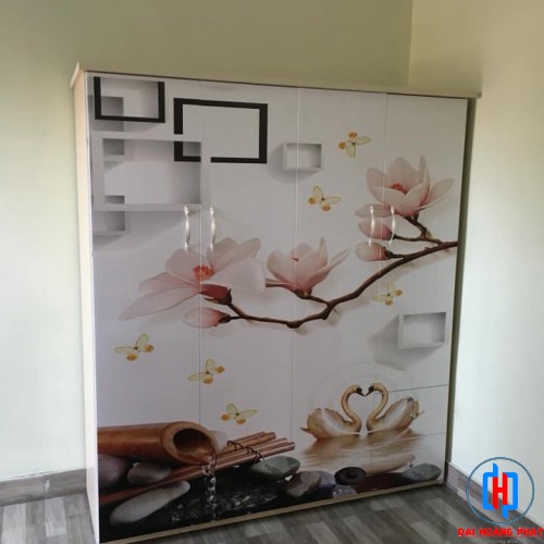 TỦ NHỰA 3D 4 CÁNH HÌNH HOA 3D425