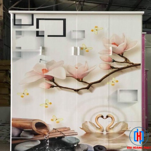 TỦ NHỰA 3D 4 CÁNH HÌNH THIÊN NGA 3D405