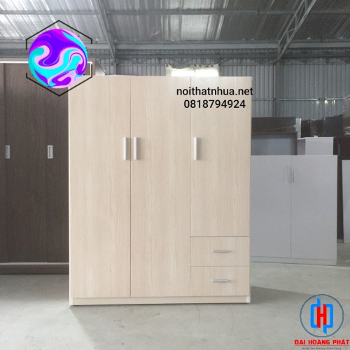 TỦ NHỰA 3 CÁNH GIẢ GỖ TA340