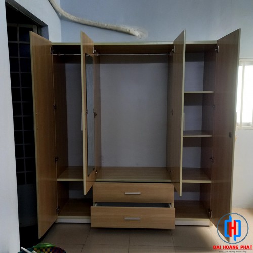 TỦ NHỰA 4 CÁNH NÂU GIẢ GỖ TA4444