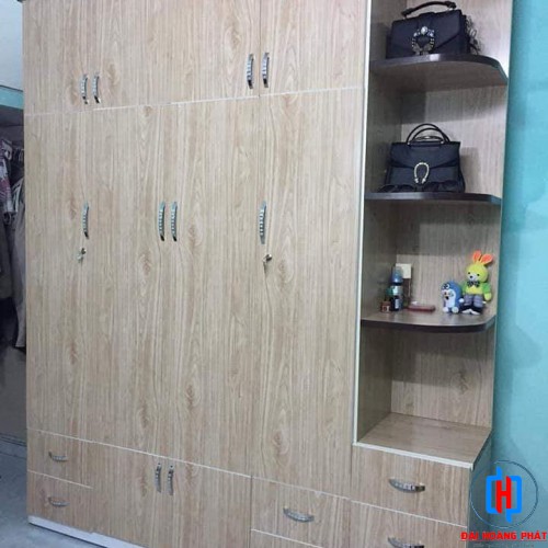 TỦ NHỰA 5 CÁNH GIẢ GỖ CÓ KỆ TA488