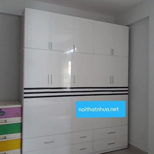 TỦ NHỰA 5 CÁNH TRẮNG SỌC ĐEN TA568