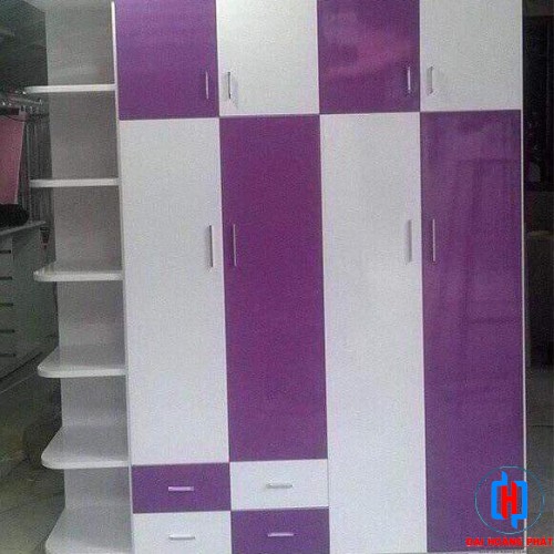 TỦ NHỰA 5 CÁNH TRẮNG TÍM CÓ KỆ TA555