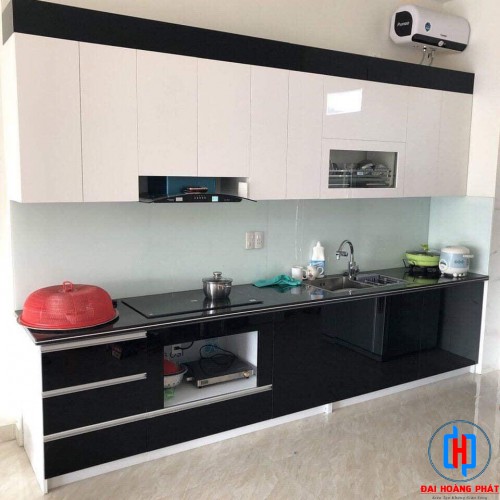 Tủ Bếp Nhựa Trắng Đen