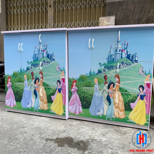 TỦ ÁO 3D TRẺ EM IN FULL CÁNH HÌNH CÔNG CHÚA