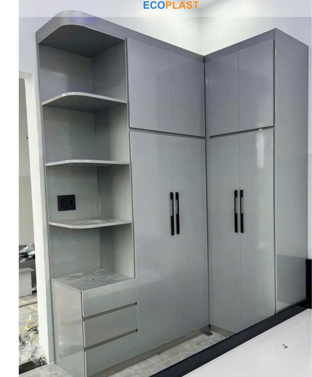 Tủ áo nhựa cao cấp ecoplast tủ góc L