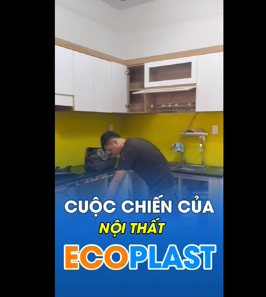 Tủ Bếp Trên Ecoplast Thùng Trắng Cánh Trắng TB06