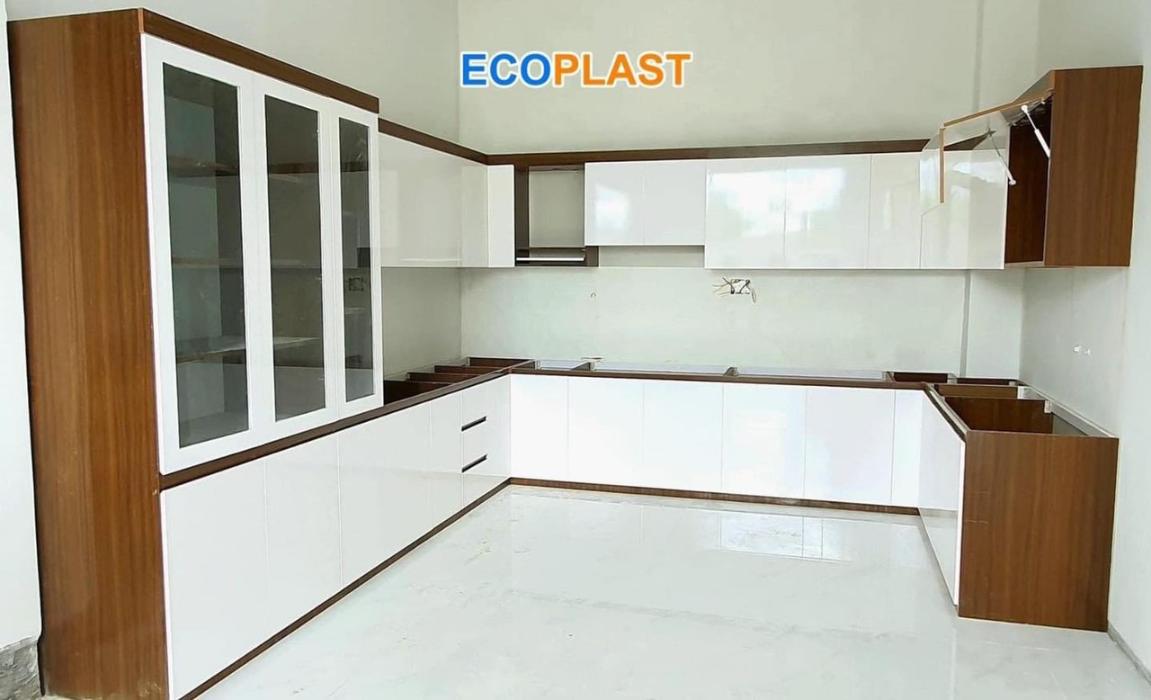 Tủ Bếp Nhựa Ecoplast Luxury 81cm Vân Gỗ Cánh Trắng TB09