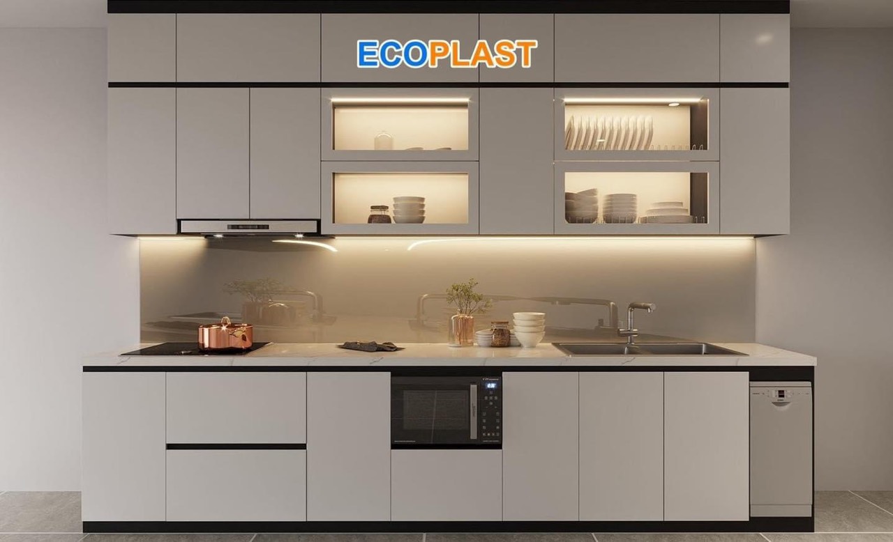 Tủ Bếp Ecoplast Kèm Lề Hơi Giảm Chấn TB11