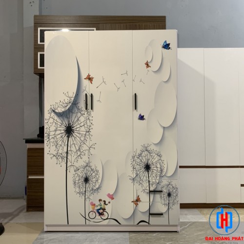 Tủ Nhựa 3D 3 Cánh Hình Bồ Công Anh 3D413