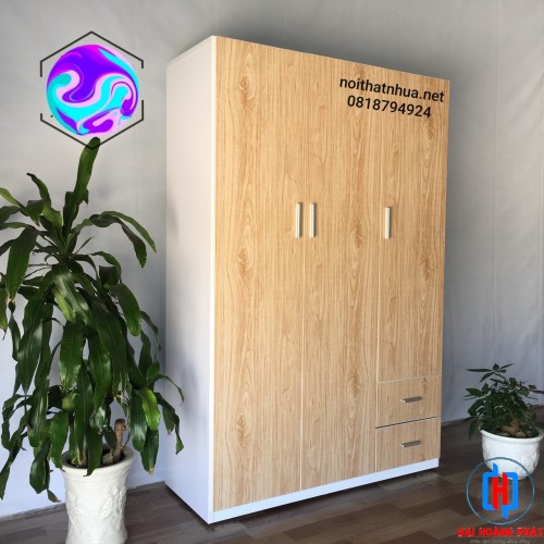 Tủ Nhựa 3 Cánh Giả Gỗ TA338