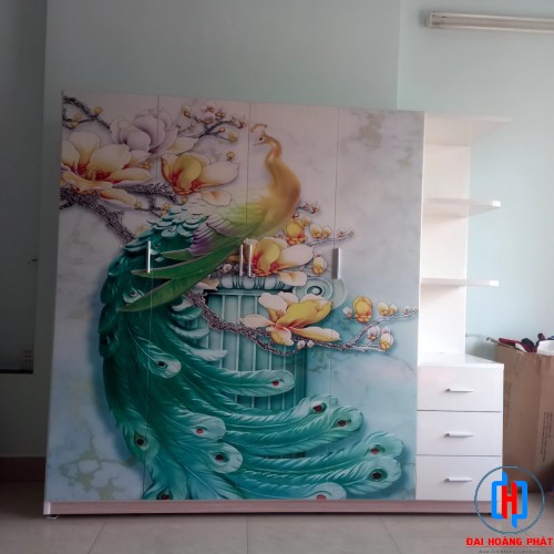 Tủ Nhựa Họa Tiết Cung Phượng Kệ Bo TA3d5005