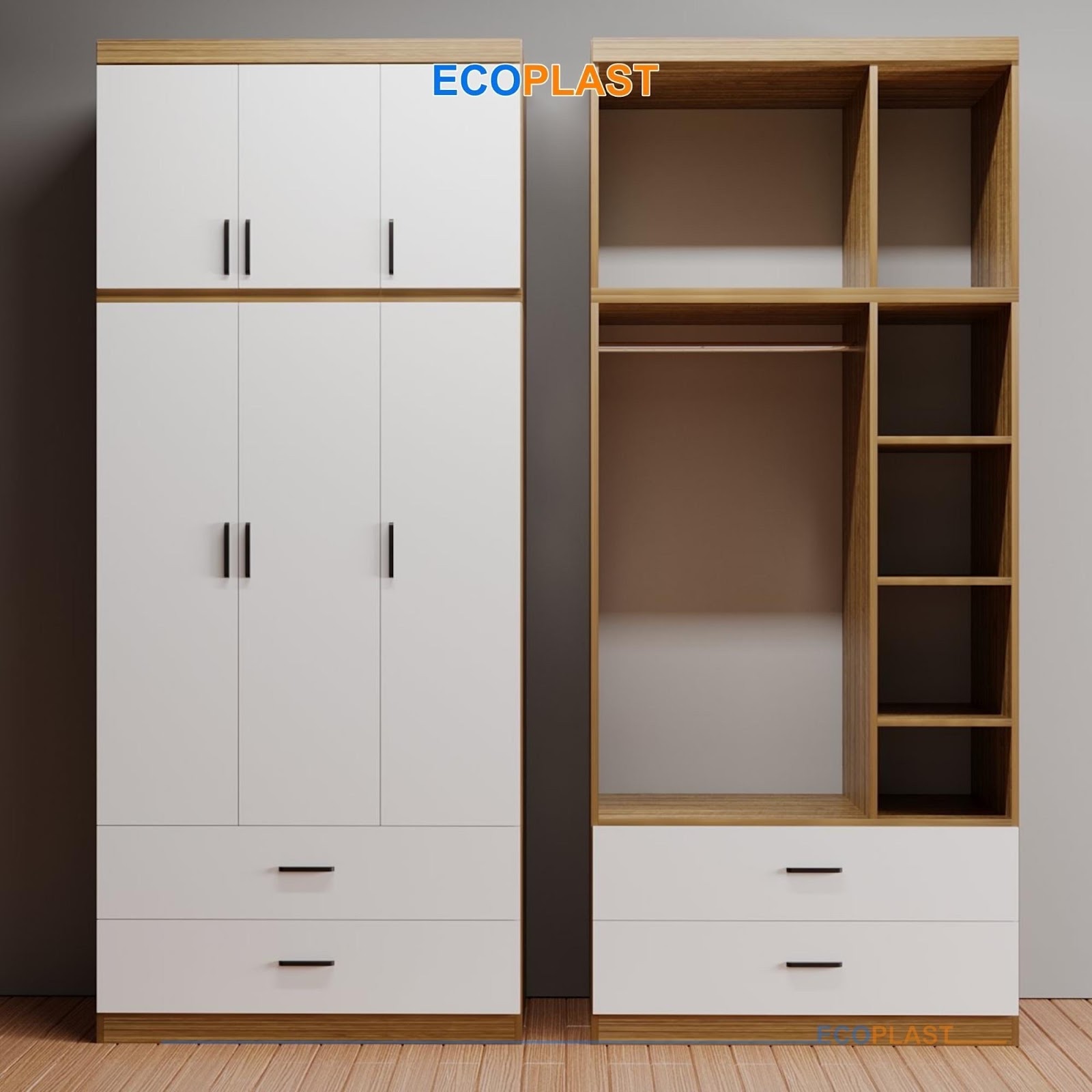 Tủ Quần Áo Nhựa Cao Cấp Ecoplast 3 Cánh TA